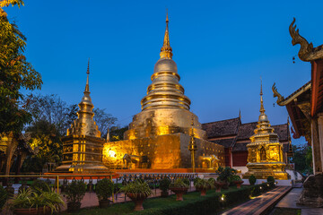 Naklejka premium Stupa at Wat Phra Singh located in Chiang Mai, Thailand