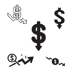 money, dollar, currency, bank, euro, banking, finance sign vector design icon symbol set 