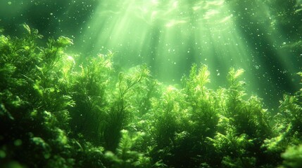 Obraz premium Fantasy marine landscape with bioluminescent nature