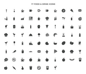 food and drinks icons symbol vector design