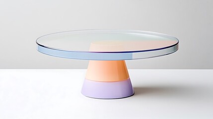 Pastel-Colored Glass Cake Stand: Contemporary Home Decor Product Shot AI Generated