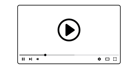 Video player template with white background