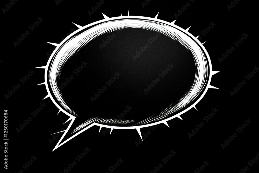 Poster bold speech bubble design with sharp edges, creating striking co