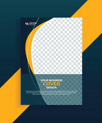 Book cover or education flyer template design, vector business annual report book cover template