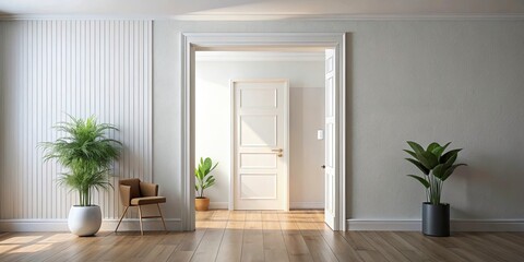 Fototapeta premium Simple Modern Interior Doorway A Glimpse into a Minimalist Home Design