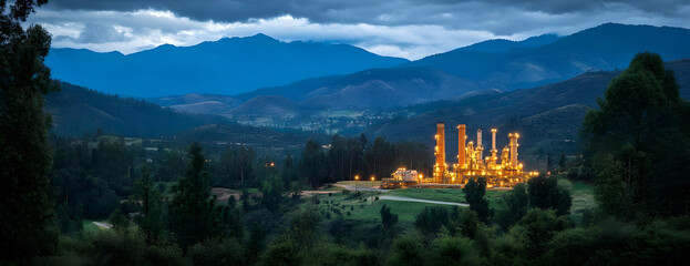 Fototapeta premium Night Plant Valley Mountainscape