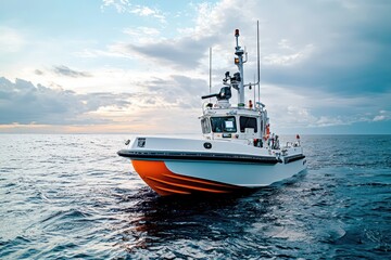 Fototapeta premium Protect marine reserves with robotic patrol boats that monitor and regulate fishing activities.