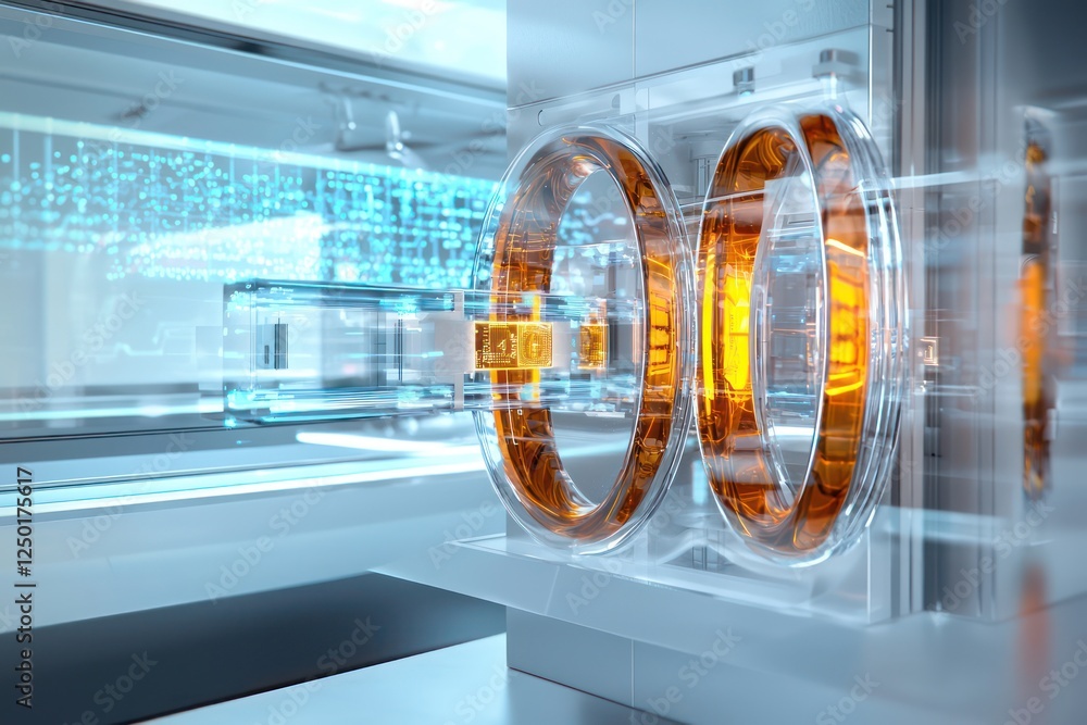 Poster real-time secure data authentication visualized in a quantum cryptography lab via holography.