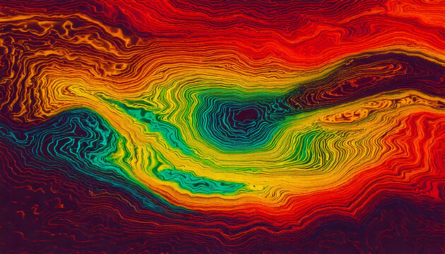 A retro-inspired heatmap featuring coarse grain textures and flowing topographical patterns for a nostalgic visual effect