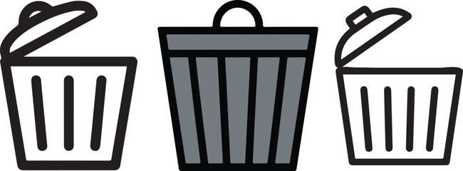 silhouette vector illustration of a trash can.