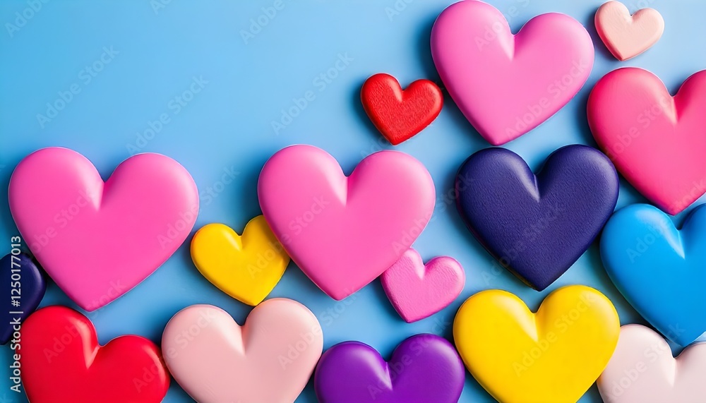 Poster colorful hearts representing unity and equality, zero discrimination day