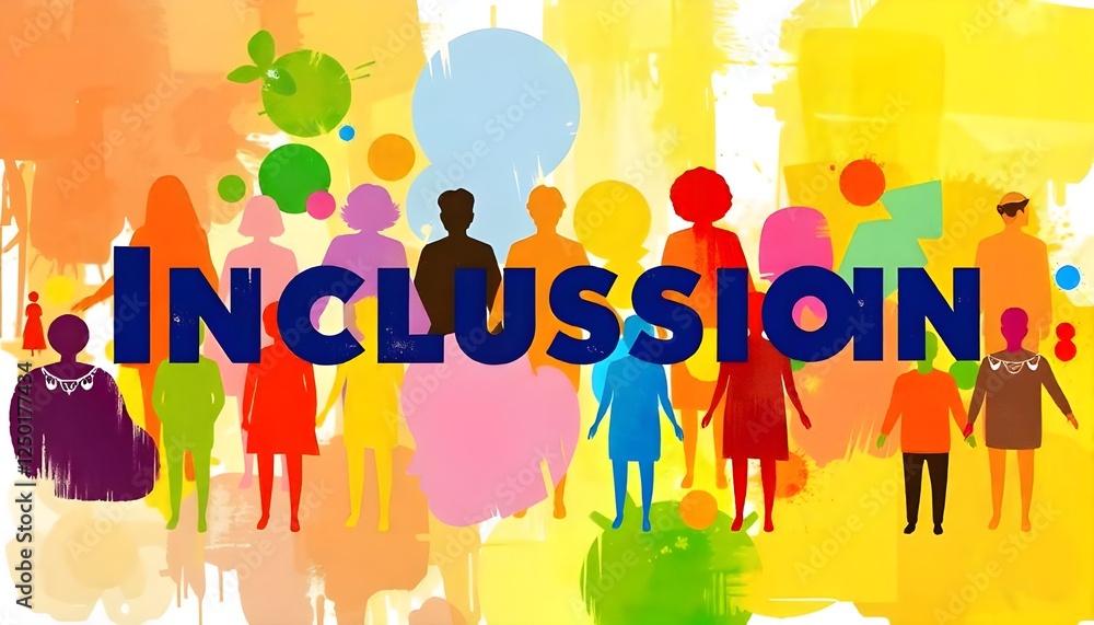 Poster zero discrimination day an abstract representation of diversity and inclusion, using vibrant colors and shapes to convey a message of unity