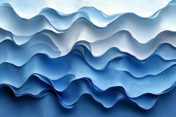Fototapeta premium 3D render of a blue gradient pattern with a tooth-like shape, creating a seamless texture for a modern design.