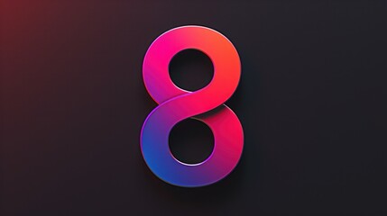 Gradient eight, dark background, infinite loop, digital art, website design