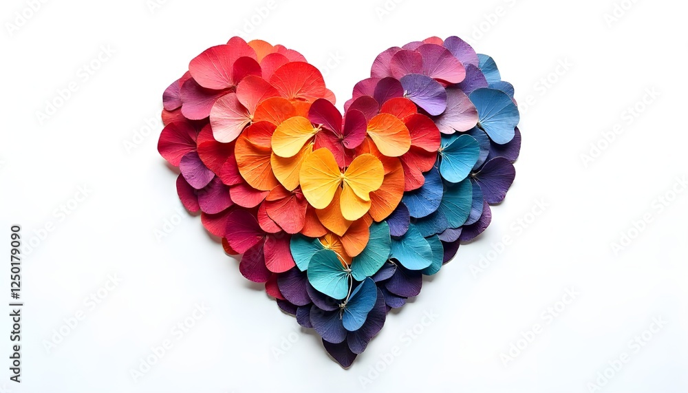 Poster zero discrimination day a symbolic image of a heart made up of different colors and patterns, representing the beauty of human diversity