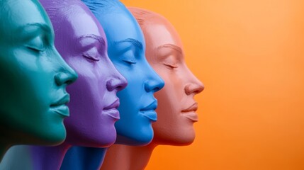 Colorful abstract representation of multiracial unity, symbolizing diversity and harmony in a minimal composition.