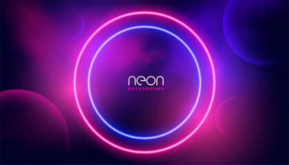 sci fi glowing round frame background with planet and smoke effect