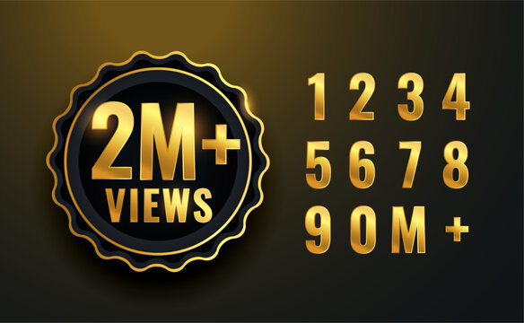two million or 2M views count golden banner