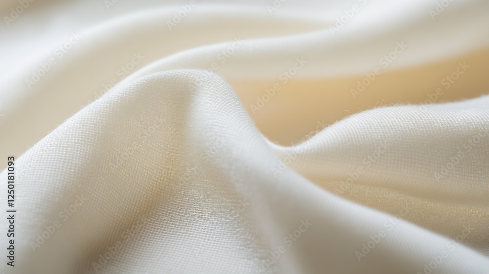 Aufkleber elegant folds of cream-colored fabric in a soft and smooth texture, perfect for backdrop : generativ