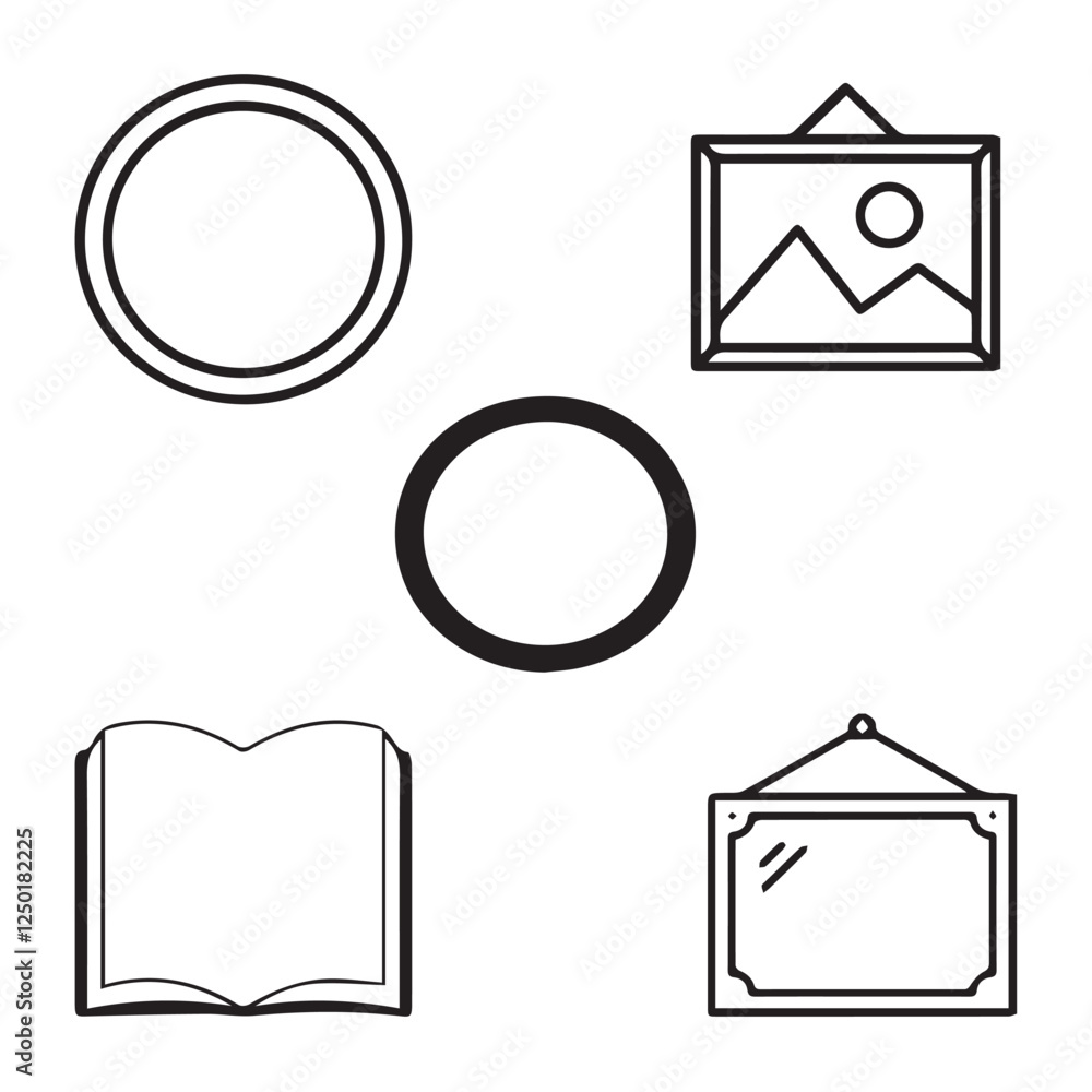 Poster frame vector design icon symbol set