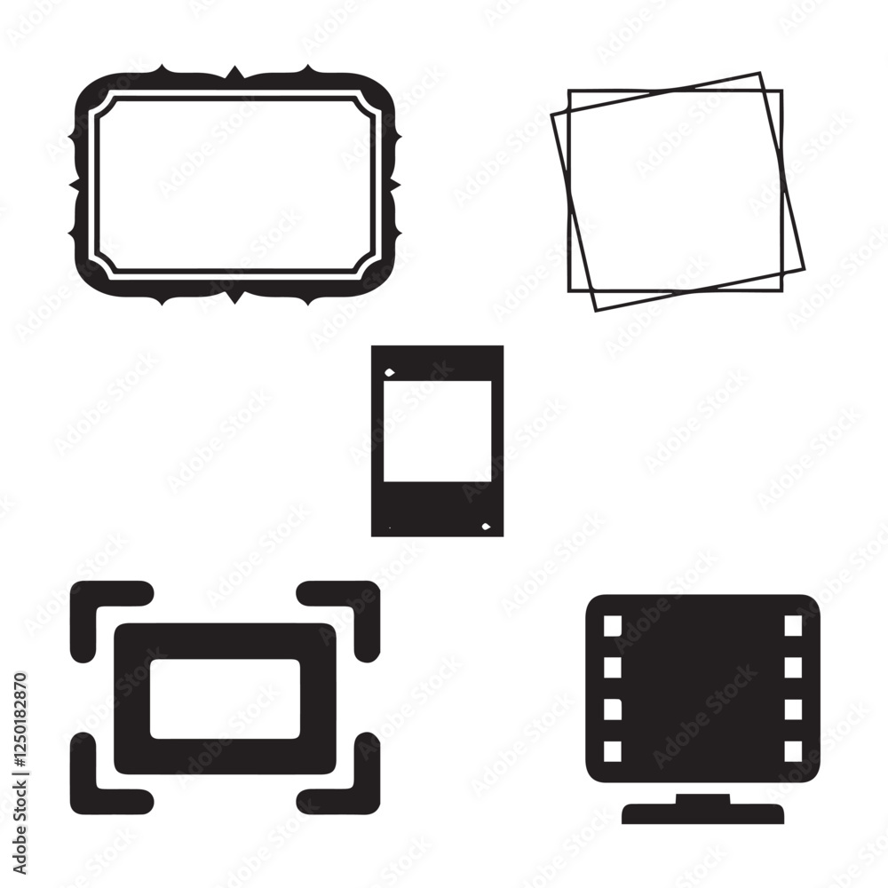 Poster frame vector design icon symbol set