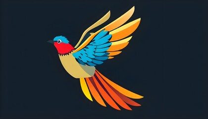 Fototapeta premium zero discrimination day a stylized illustration of a bird with colorful feathers flying freely, symbolizing freedom from discrimination and prejudice