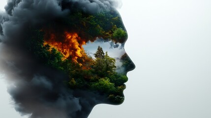 The Mind's Forest: A Double Exposure of Nature and Humanity's Impact