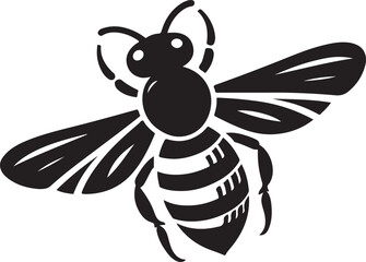 Hand drawn flat Cute bee silhouette illustration Pro Vector
