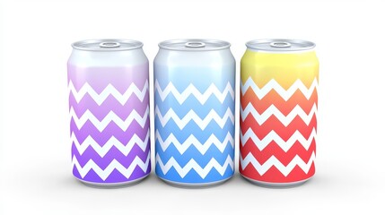 Playful Canned Juice with Bold Zigzag Patterns in Vibrant Colors
