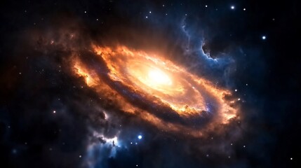 A Stunning View of the Cosmic Spiral Galaxy in the Depths of Space