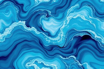 Obraz premium Abstract Blue Marble Texture with Silver Accents