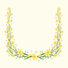 Flower frame stock vector. Beautiful frame