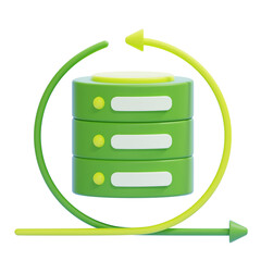 PNG 3D database icon isolated on a white background