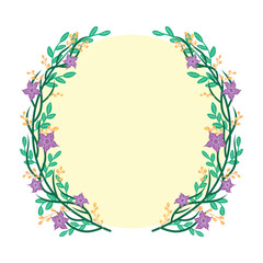 Obraz premium Flower frame stock vector. Beautiful frame