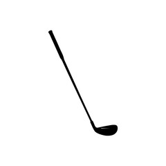 Black animalistic golf club silhouette vector illustration on white background