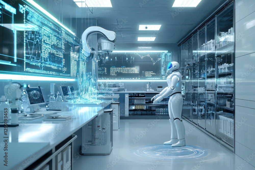 Aufkleber high-tech lab advances human-robot interaction models using holographic technology.