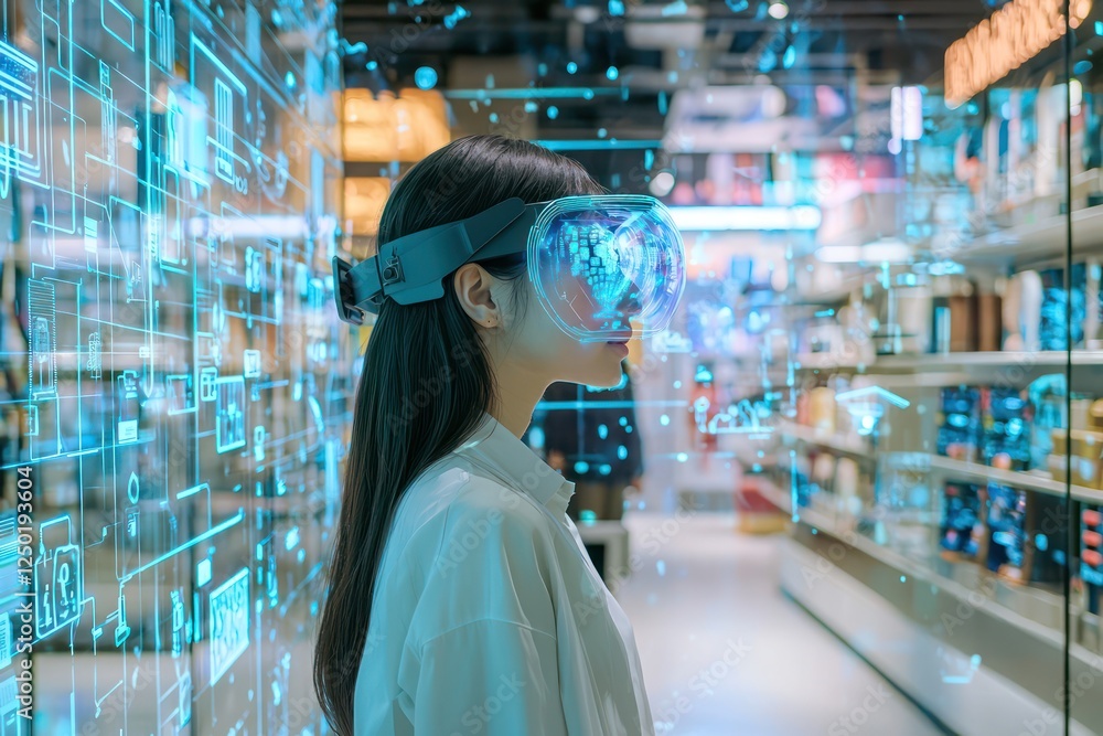Poster retail space showcases spatial computing for holographically enhanced customer service.