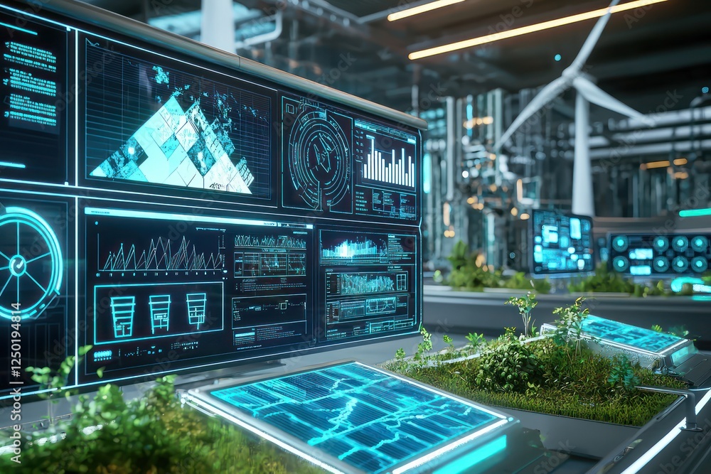 Aufkleber smart city operations optimize energy grids with advanced holographic interfaces.
