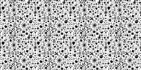 Cartoon hand-drawn doodles on the subject of summer holidays theme seamless pattern