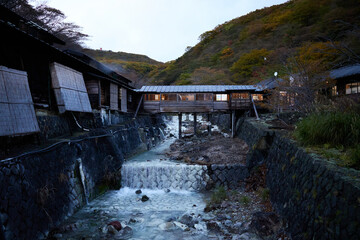 Obraz premium Traditional Hot Spring Village in Japan