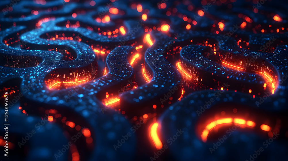 Poster abstract glowing lines pattern design