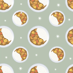 Japanese Curry Food Pattern Illustration