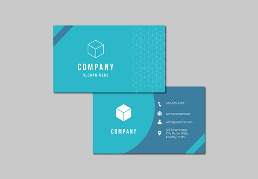 Blue Gradient Corporate Contact Info Business Card Template
