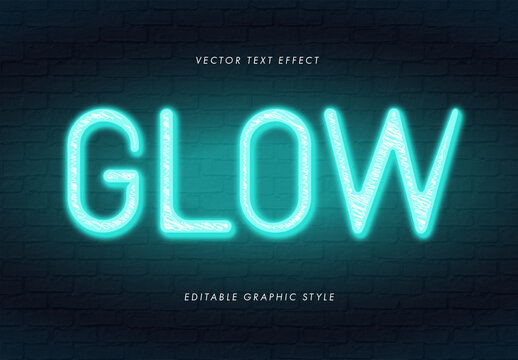 Cyan Neon Glow Font Electric Light Typography Text Effect