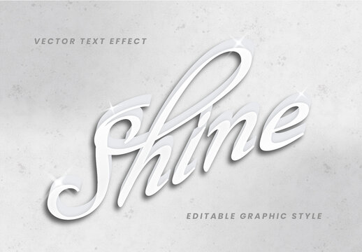 Gray And White Shine Font Glossy Script Elegant Text Effect