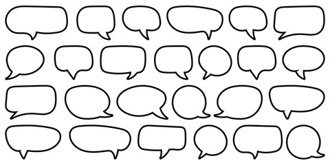 Fototapeta premium Speech bubble icon set. text boxes, message, chat box, cartoon vector illustration design. 
