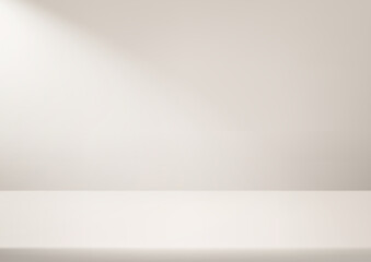Empty beige studio background. Space for selling products on the website. Background vector 3d with podium. Vector illustration.
