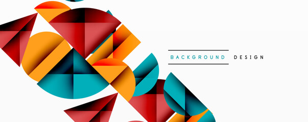 Minimal geometric abstract background. Circle square and triangle design
