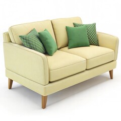 Luxury cream leather sofa set, ornate wooden carved details, classic Italian design, tufted upholstery, living room furniture, elegant floor lamp