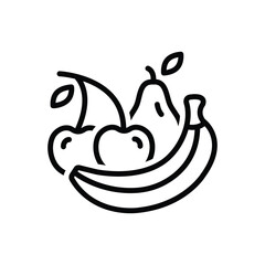 Black line icon for fruits